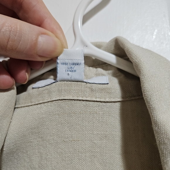 GAP 100% Linen Sleeveless Button-Up Top Beige Size Medium - Picture 4 of 5